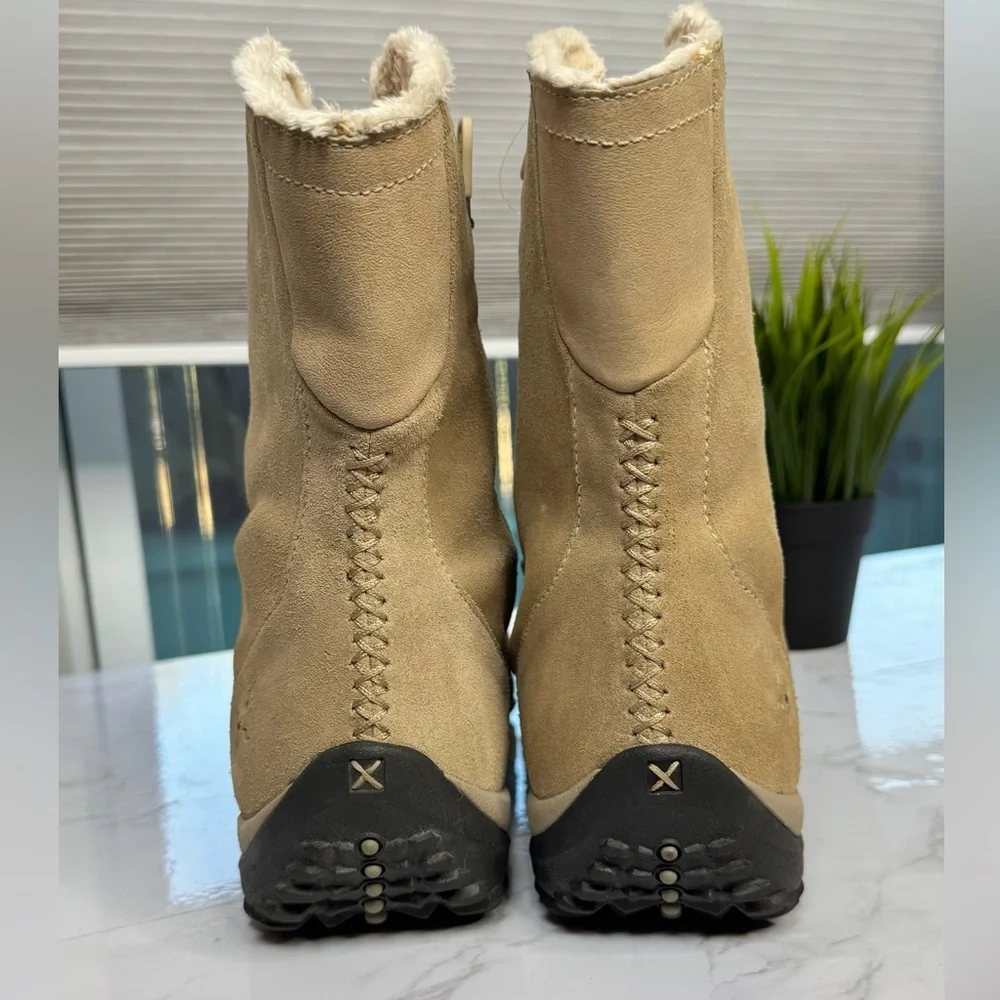 Sorel Maribel Waterproof‎ Suede Winter Boots Size 9, Camel Tan, Faux Fur